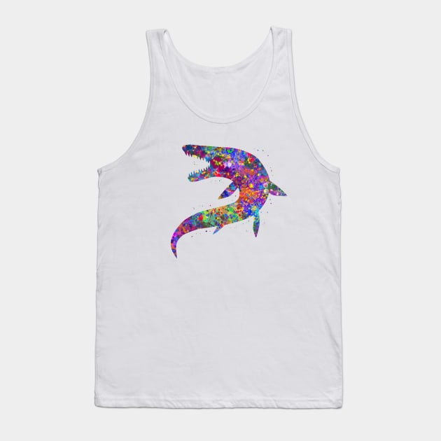 Mosasaur dinosaur watercolor Tank Top by Yahya Art